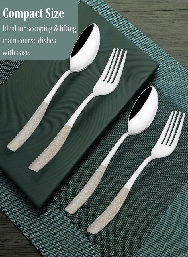 Parage 12 Pieces Stainless Steel Premium Cutlery Set for Home & Kitchen, Luxury Dining Tableware Small Spoon & Fork Gift, Laser Chammach Set, Silver Dazzle Design (6 Dinner Spoons & 6 Dinner Forks) - Image 5